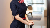 空姐制服写真,优雅与职业的完美融合